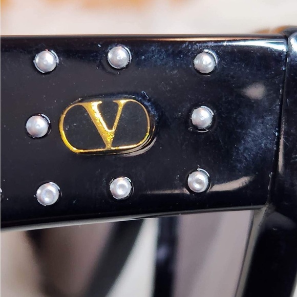 ?VALENTINO Black Studded Wayfarer Sunglasses?